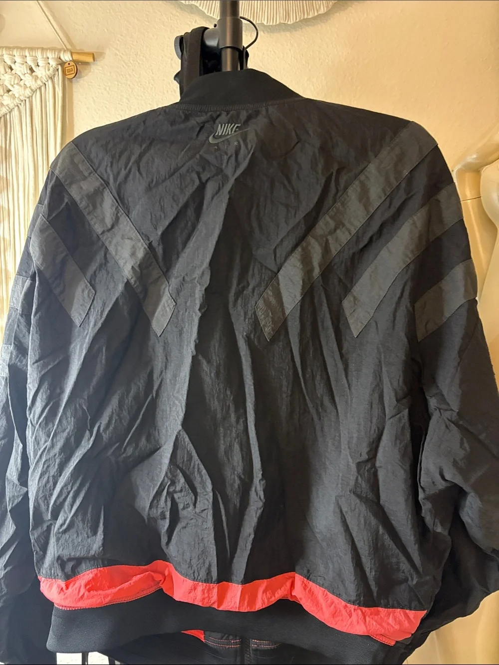 Nike flight Jordan Black Bomber Jacket with Red Lining and Jumpman Patch